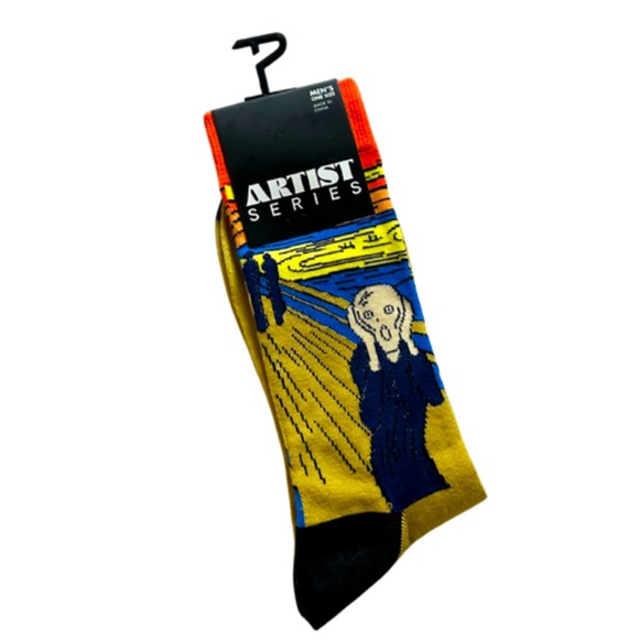 Artist Series: The Scream Edvard Munch Crew Socks | NWT | O/S Adult - Picture 1 of 2